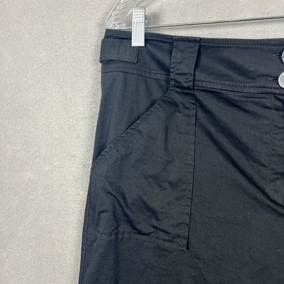 ST. JOHN Pants Size 14 Black High rise Wide Leg Rolled Cuff Carpenter - Picture 5 of 16